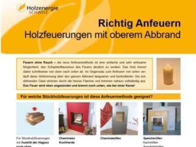 Merkblatt: Richtig Anfeuern (mit oberem Abbrand)